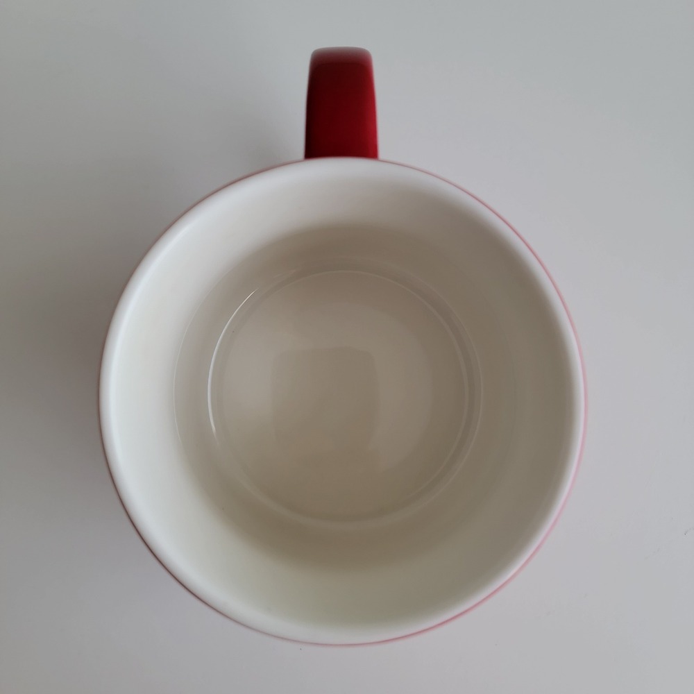 Starbucks 2012 New Bone China Red Coffee Mug Embossed Logo Cup 3in Tall - Picture 6 of 9